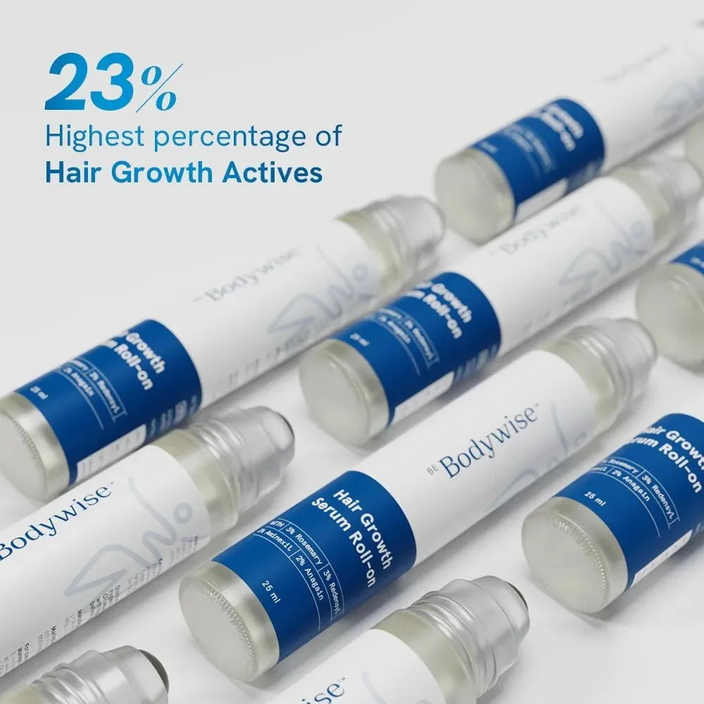 Bodywise Hair Roll-On Serum for Hair Thinning & Hair Re-Growth Plant Extract Essence Enhance Hair Luster Strengthen Hair Root