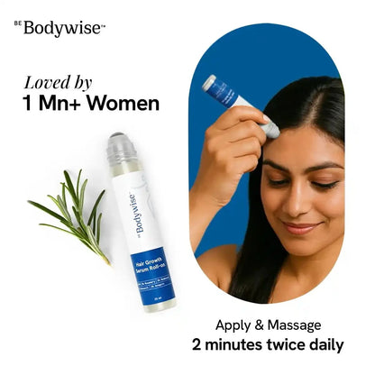 Bodywise Hair Roll-On Serum for Hair Thinning & Hair Re-Growth Plant Extract Essence Enhance Hair Luster Strengthen Hair Root